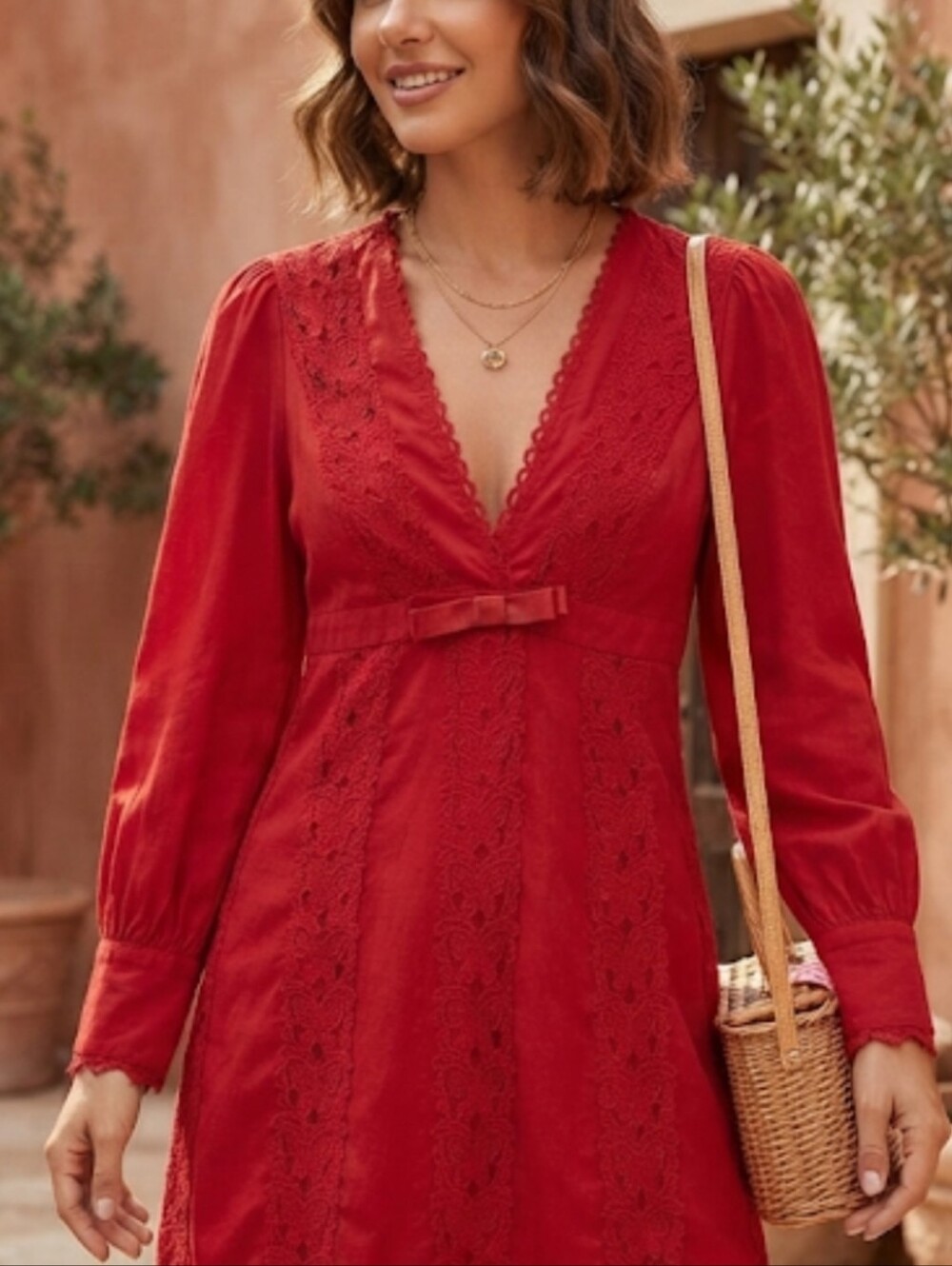 Exclusive Price Drop! Red Lace Babydoll Dress -  $39
